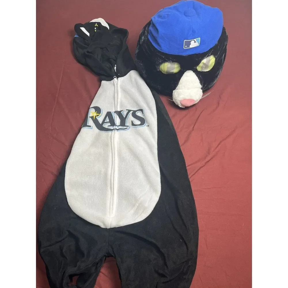 Tampa Bay Rays Dj Kitty Zipper Fleece Hooded Jumpsuit & Mascot Hat full set
